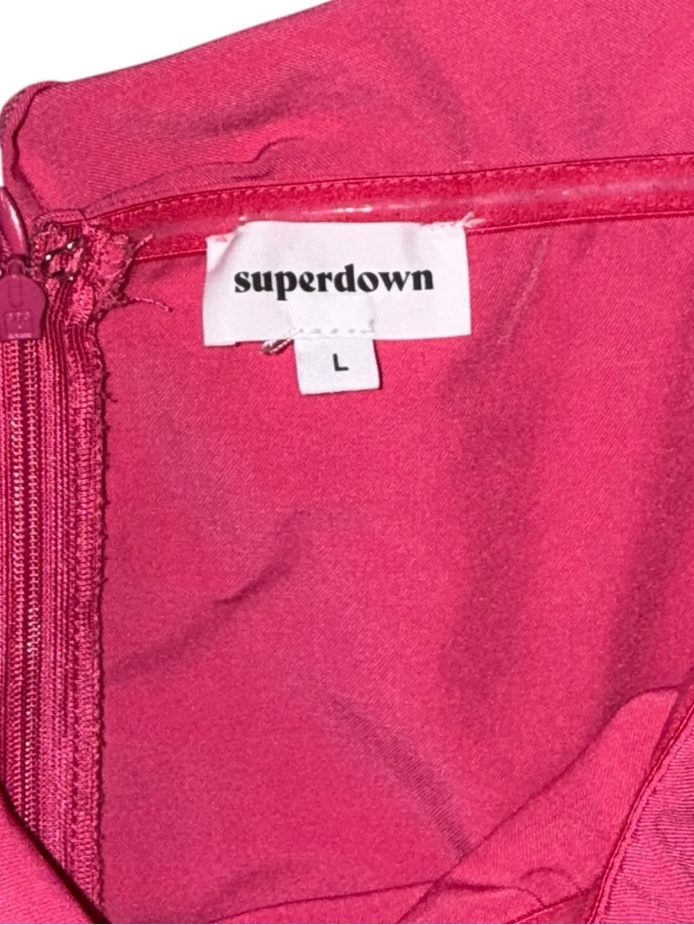 Superdown Revolve Hot Pink Strapless Ruffle Mini Dress Large - Picture 4 of 5